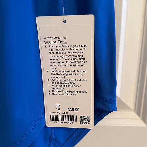 Lululemon Blue Sculpt tank - Picture 2 of 3